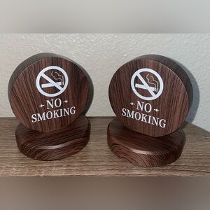 Wooden No Smoking Signs (2 pcs)